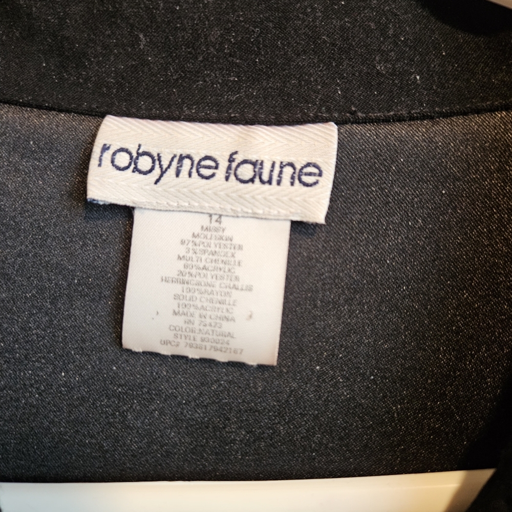 Robyne Faune | Size 14P Women's | Black and Patchwork Button-Up Jacket - Picture 3 of 10